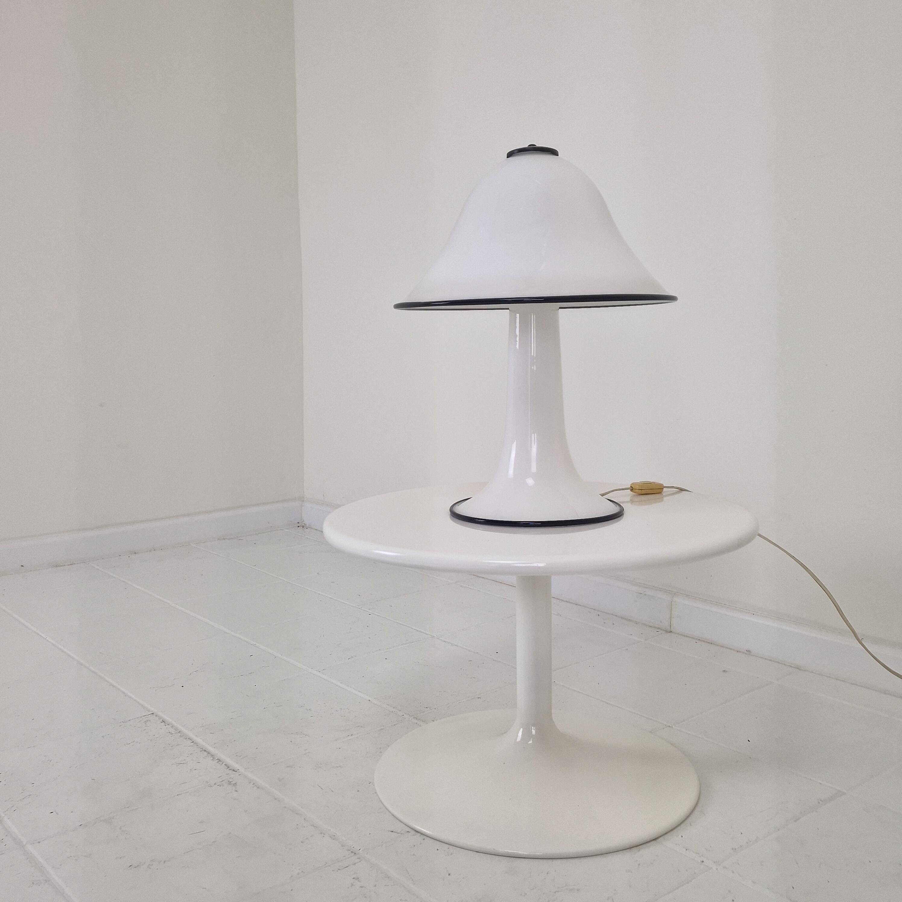 Rare '70s Murano Mushroom Lamp – Hand-Blown Glass with White Diffused Light