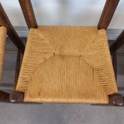 Straw brutalist chairs, set of 4