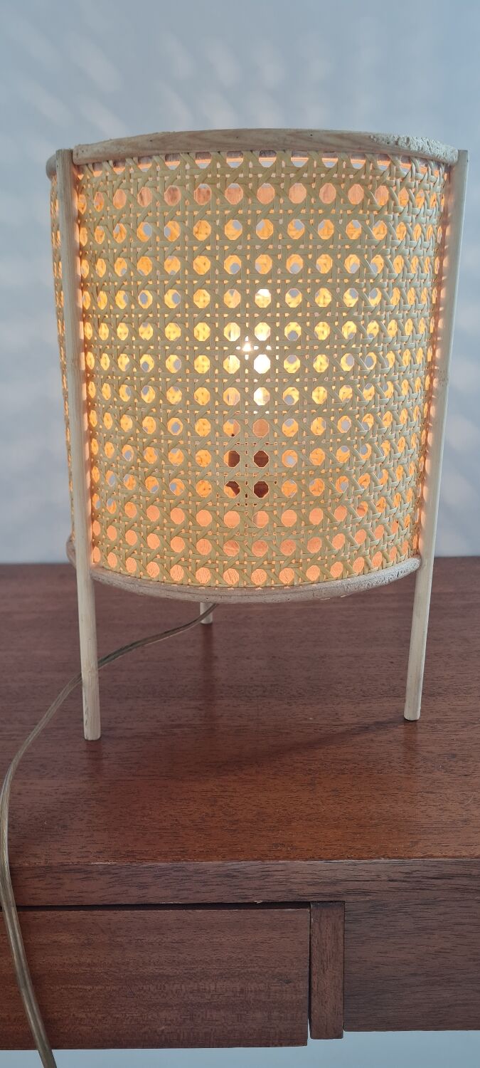 Rattan table lamp and canning