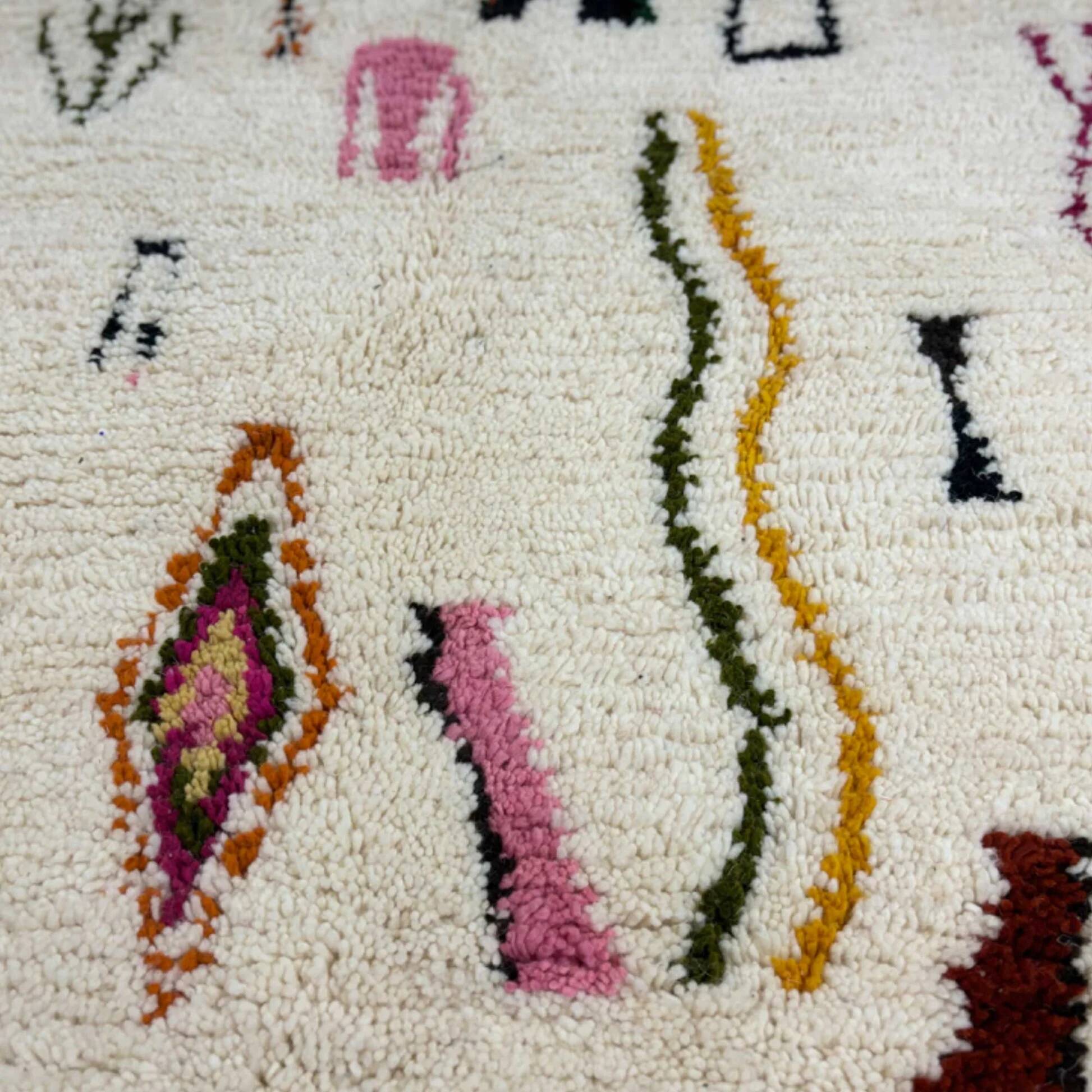 Beni Ouarain Berber Rug • Colorful Abstract Patterns