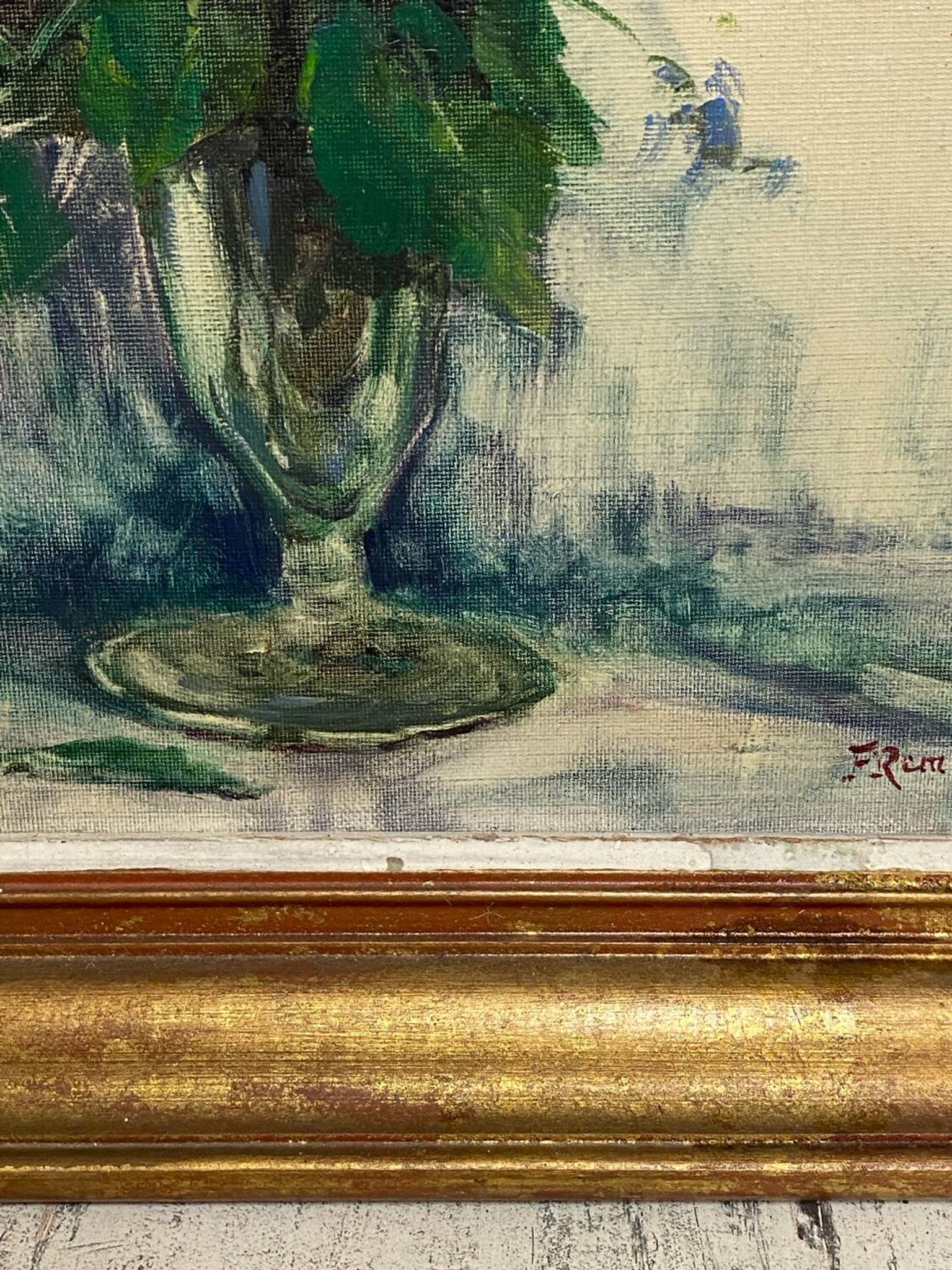 Huile sur toile, nature morte, F.Rembert