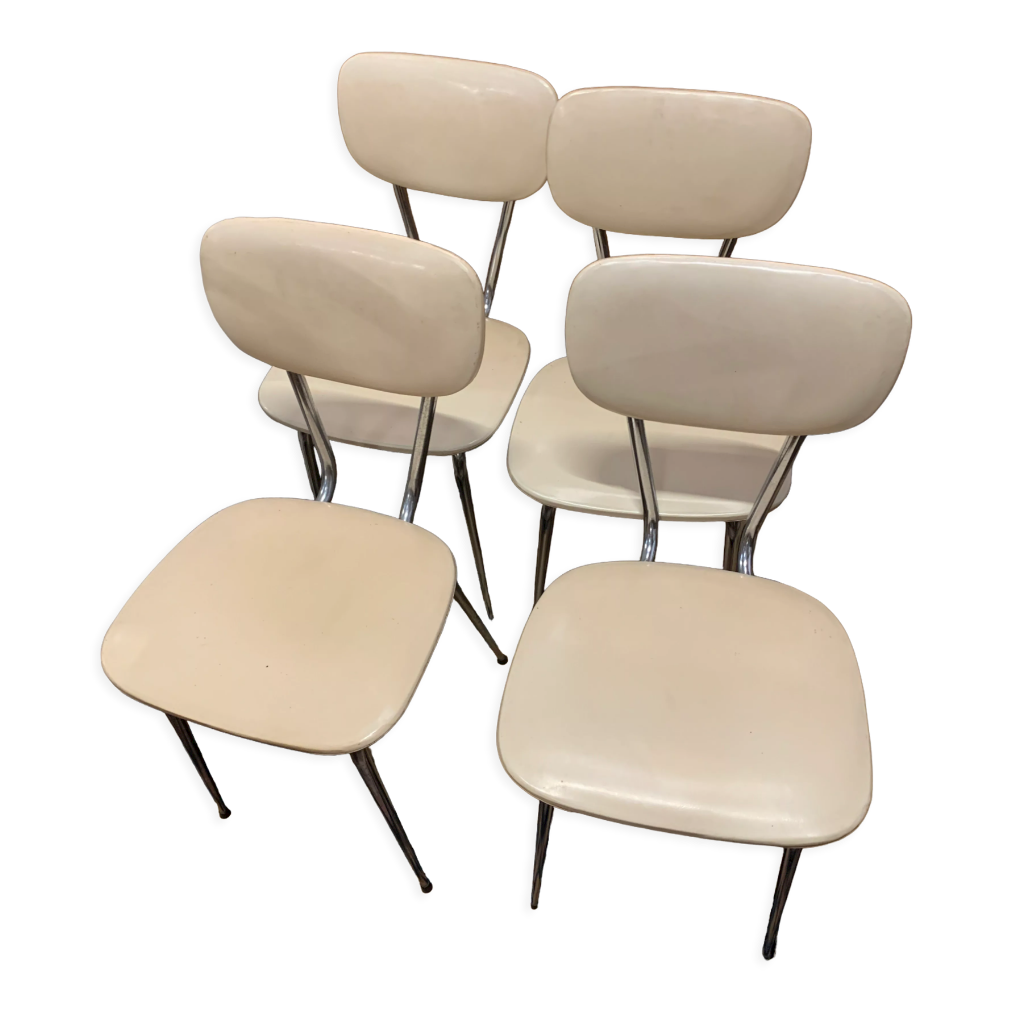 Set of 4 skaï kitchen chairs