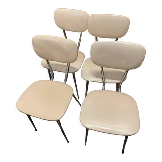 Set of 4 skaï kitchen chairs