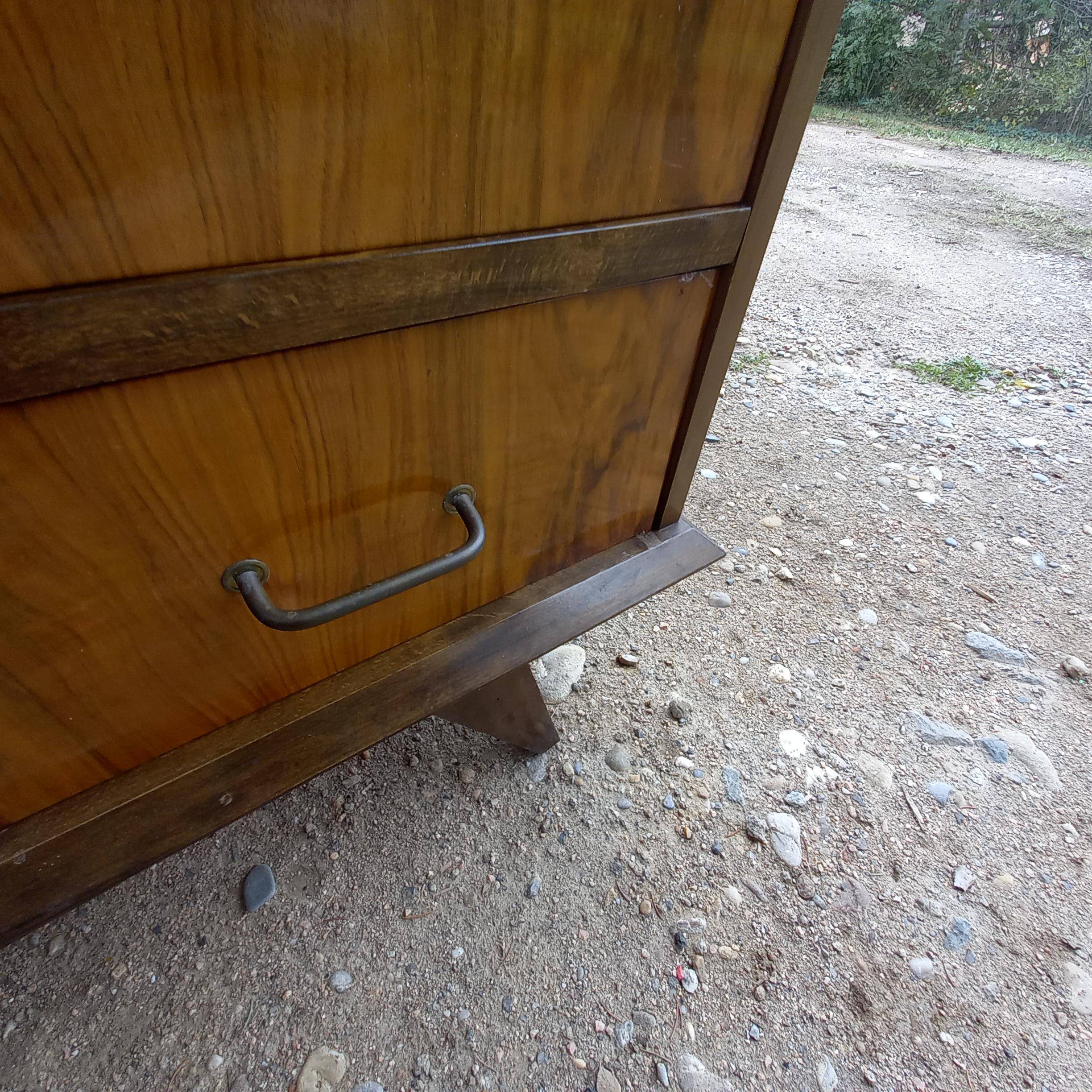 Rosewood chest of drawers with compass feet