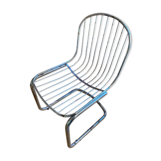 Vintage inox wire chair 70