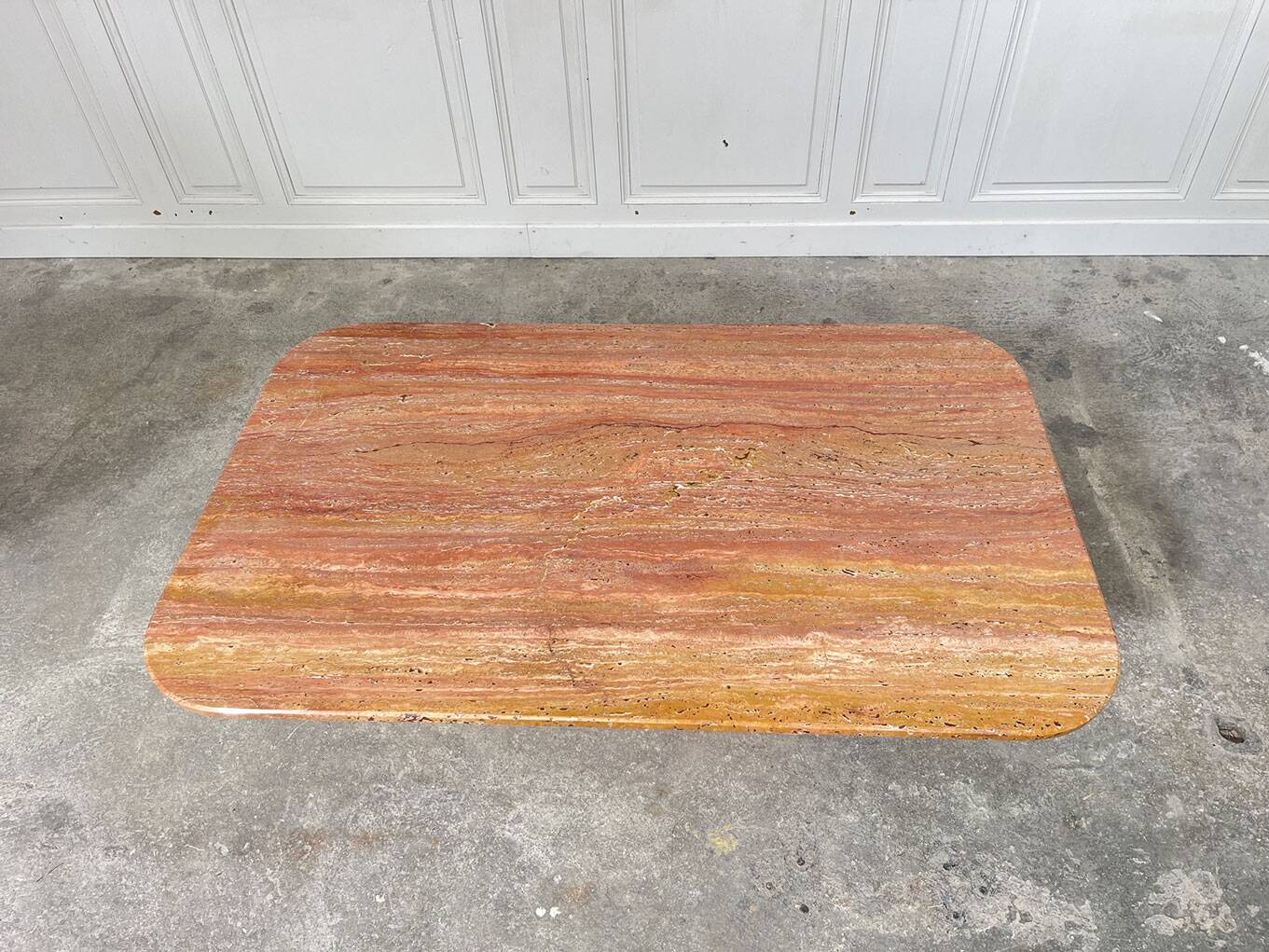 70s orange-pink marble coffee table