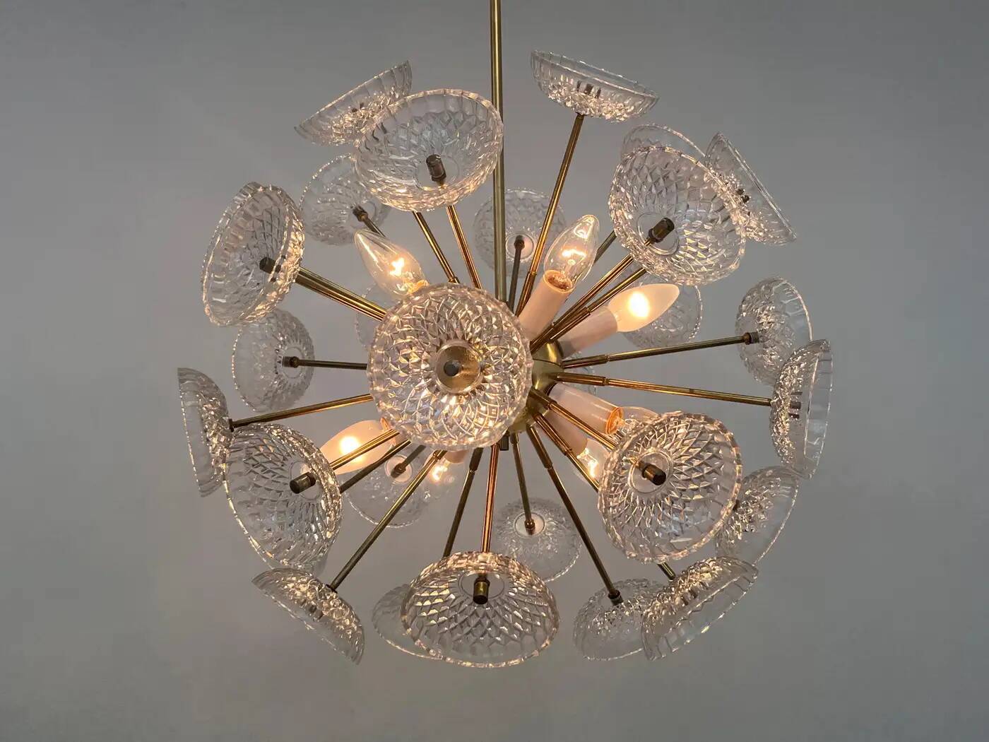 Dandelion, Sputnik chandelier by Kamenicky Senov, 1970