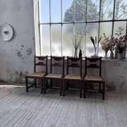 Set 4 chaises rustiques chêne De puydt, Belgique 1970