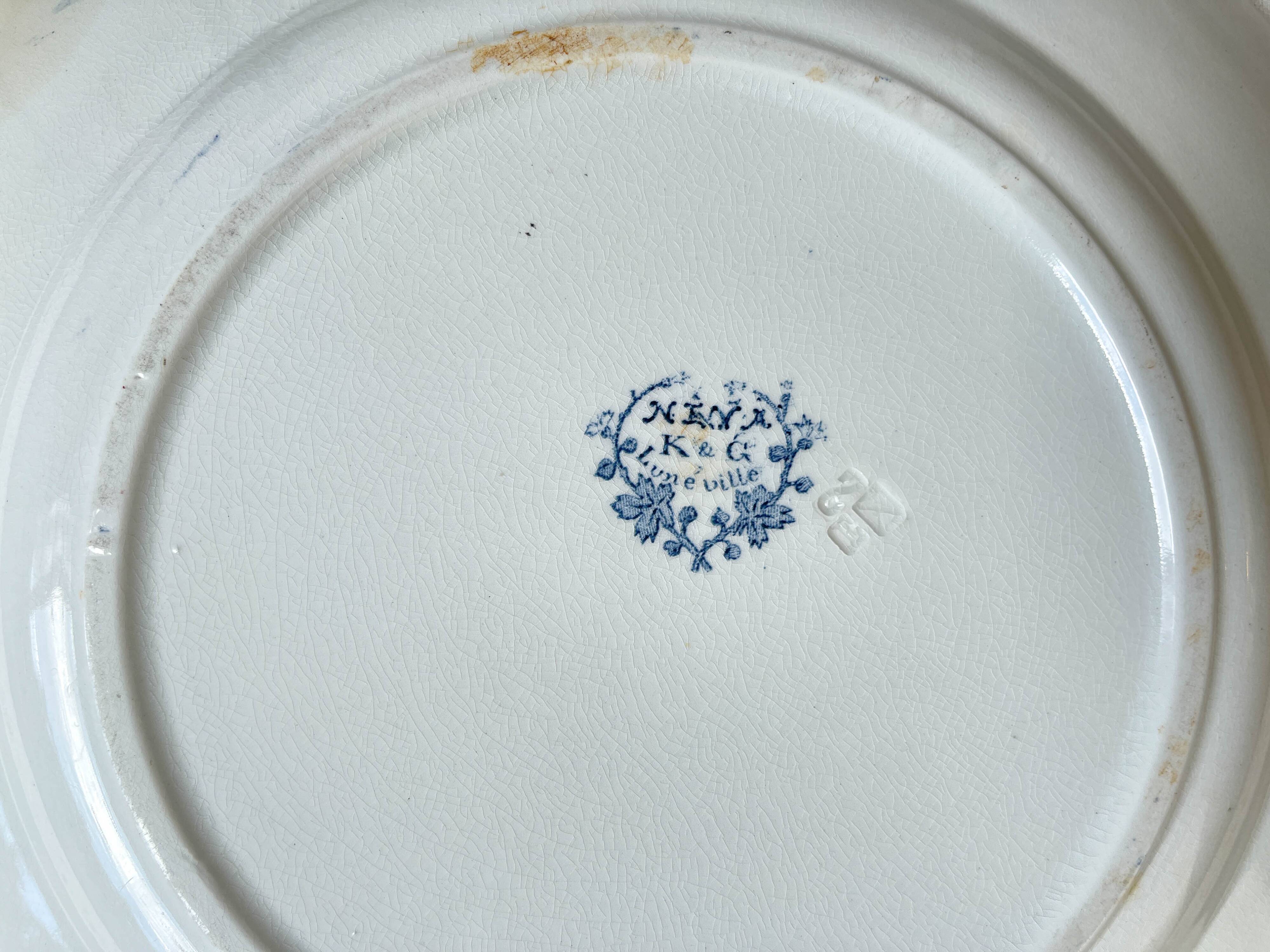 Vintage round dish Terre de fer LUNEVILLE model "NINA" Made in France