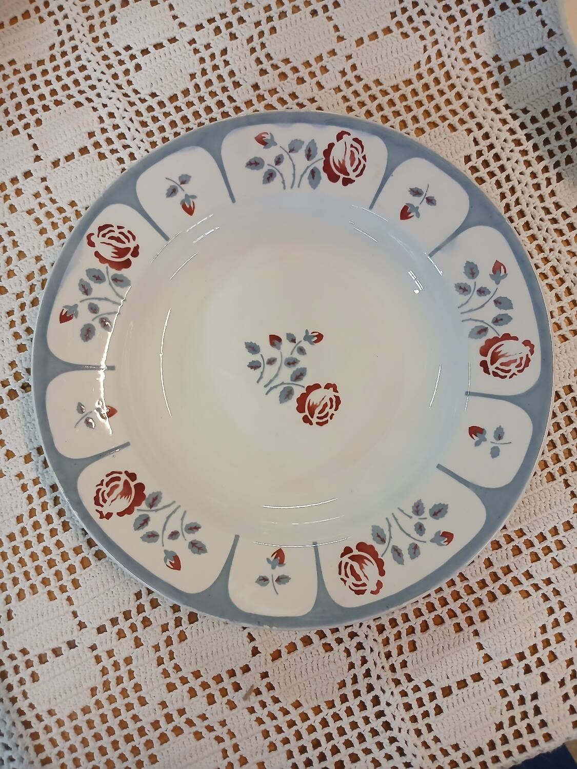 6 mismatched antique soup plates