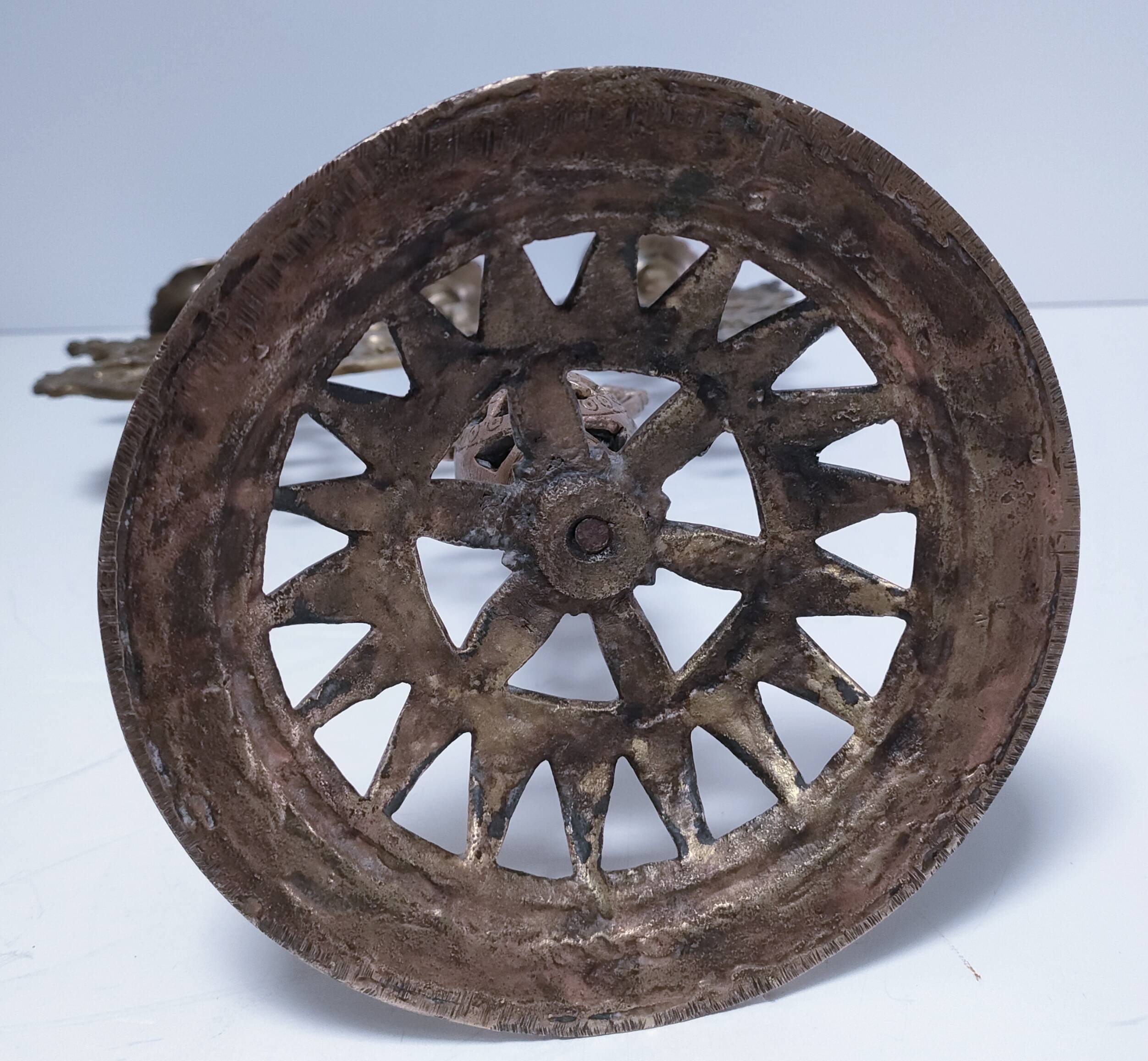 candelabrum decorative peacock wheels solid brass three lights