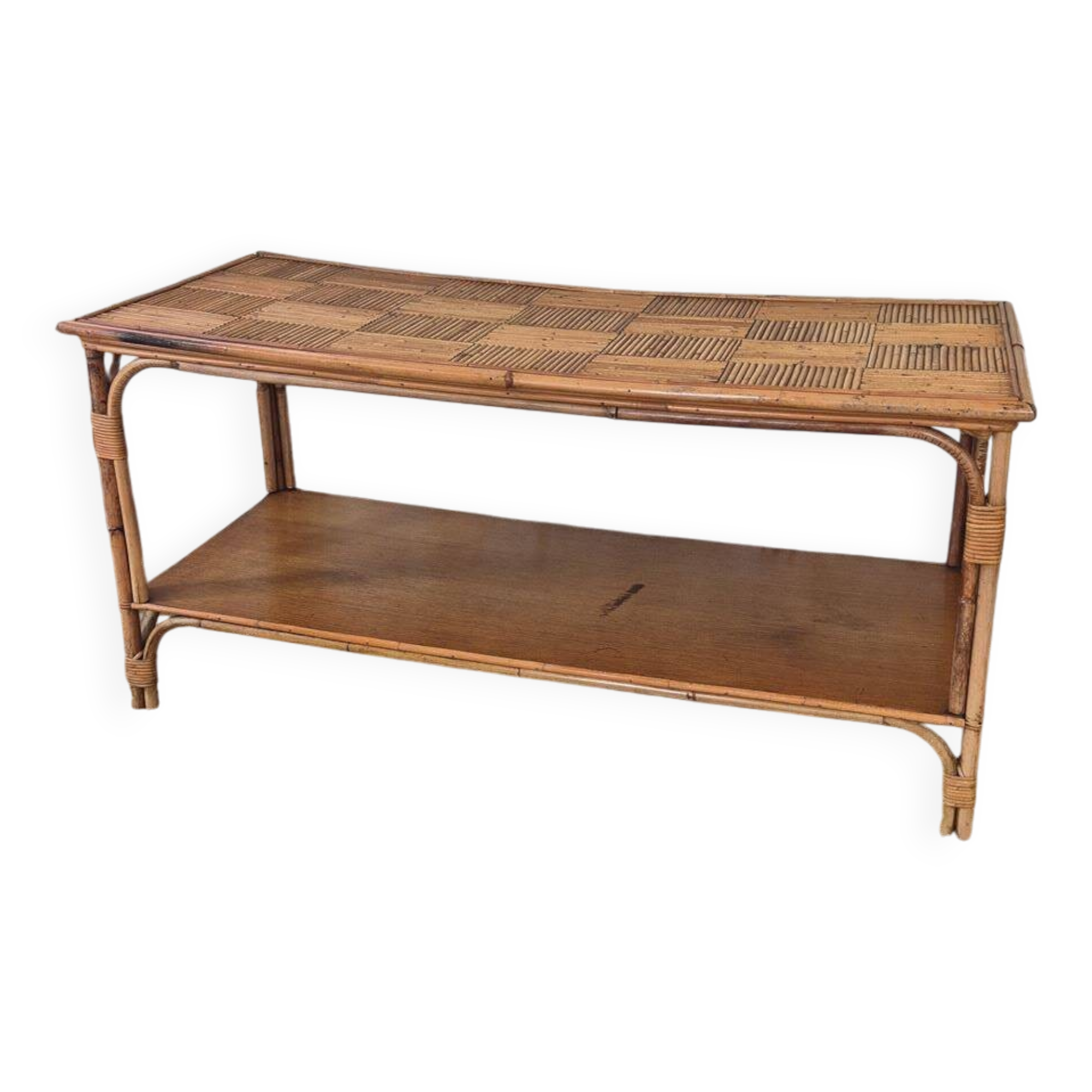 Vintage rattan console