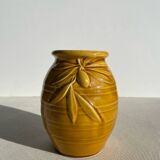 Provençal vase / Mustard yellow olive pot Proceram