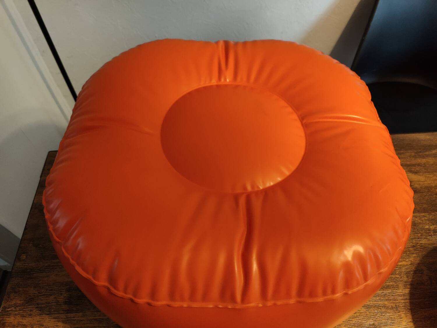 Vintage orange inflatable pouf 70