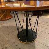 High and high table with mechanism by Martin and Guénier.Metal, sycamore and bronze. Circa 1950.