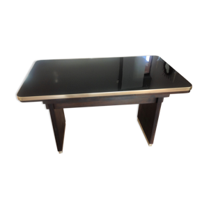 Table basse avec plateau - verre noir