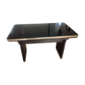 Coffee table with liftable black glass top and extensions 40s-50s