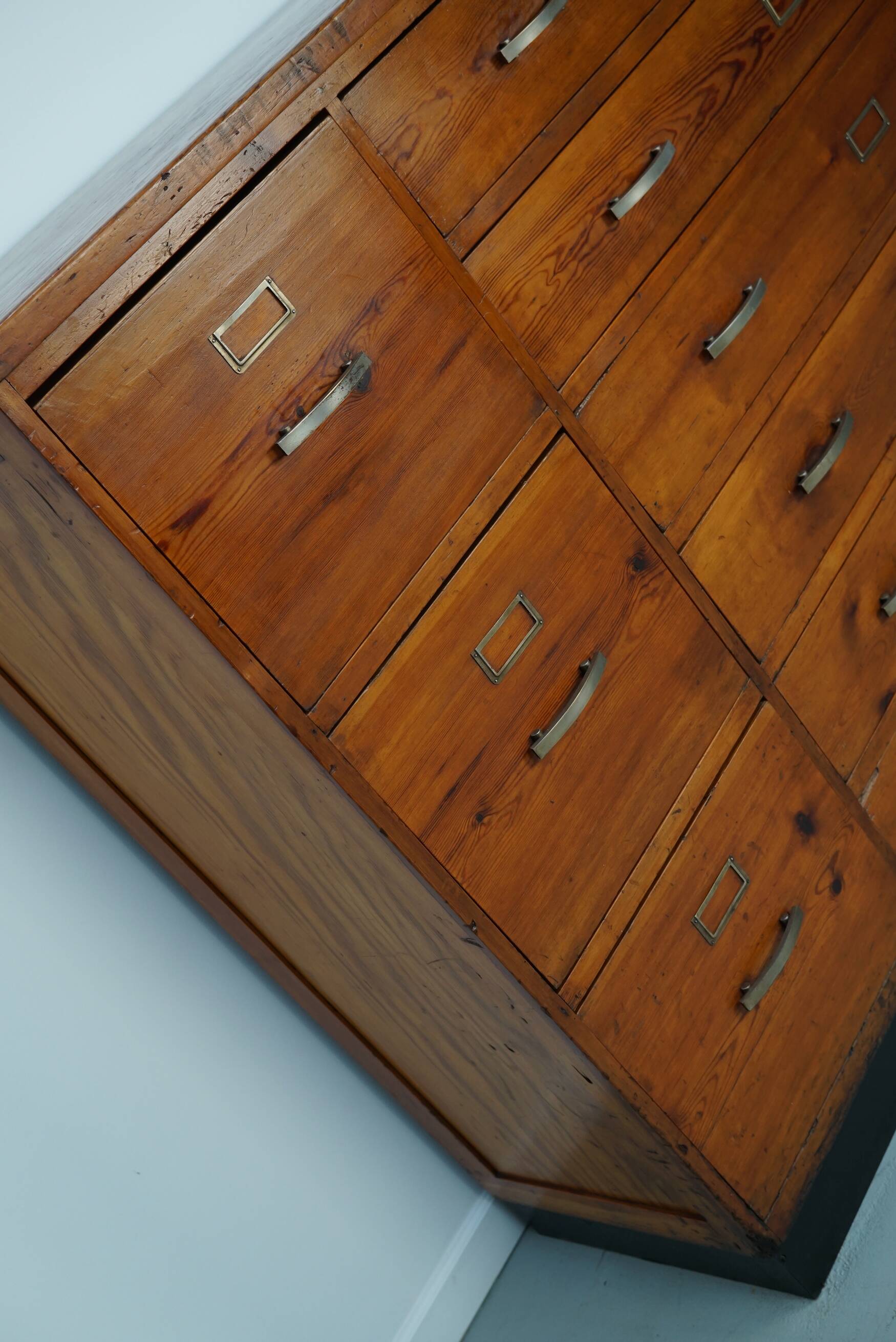 Dutch Pitch Pine Apothecary / Filing Cabinet or Sideboard, 1930s