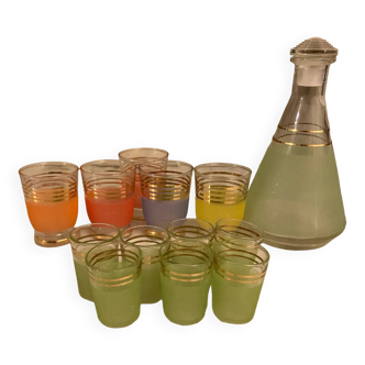 Service ancien carafe + verres