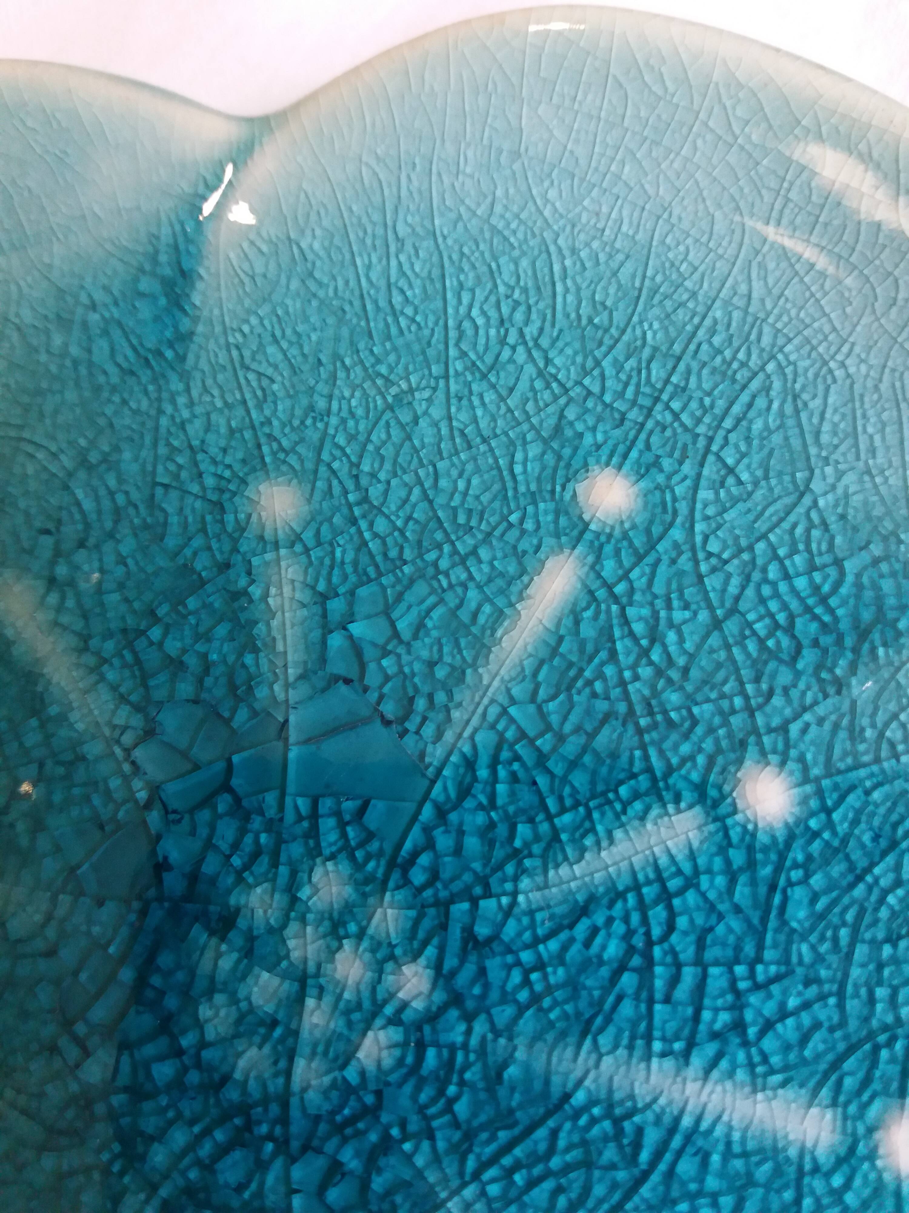 Turquoise flower jewelry storage cup stamped LBMDJ