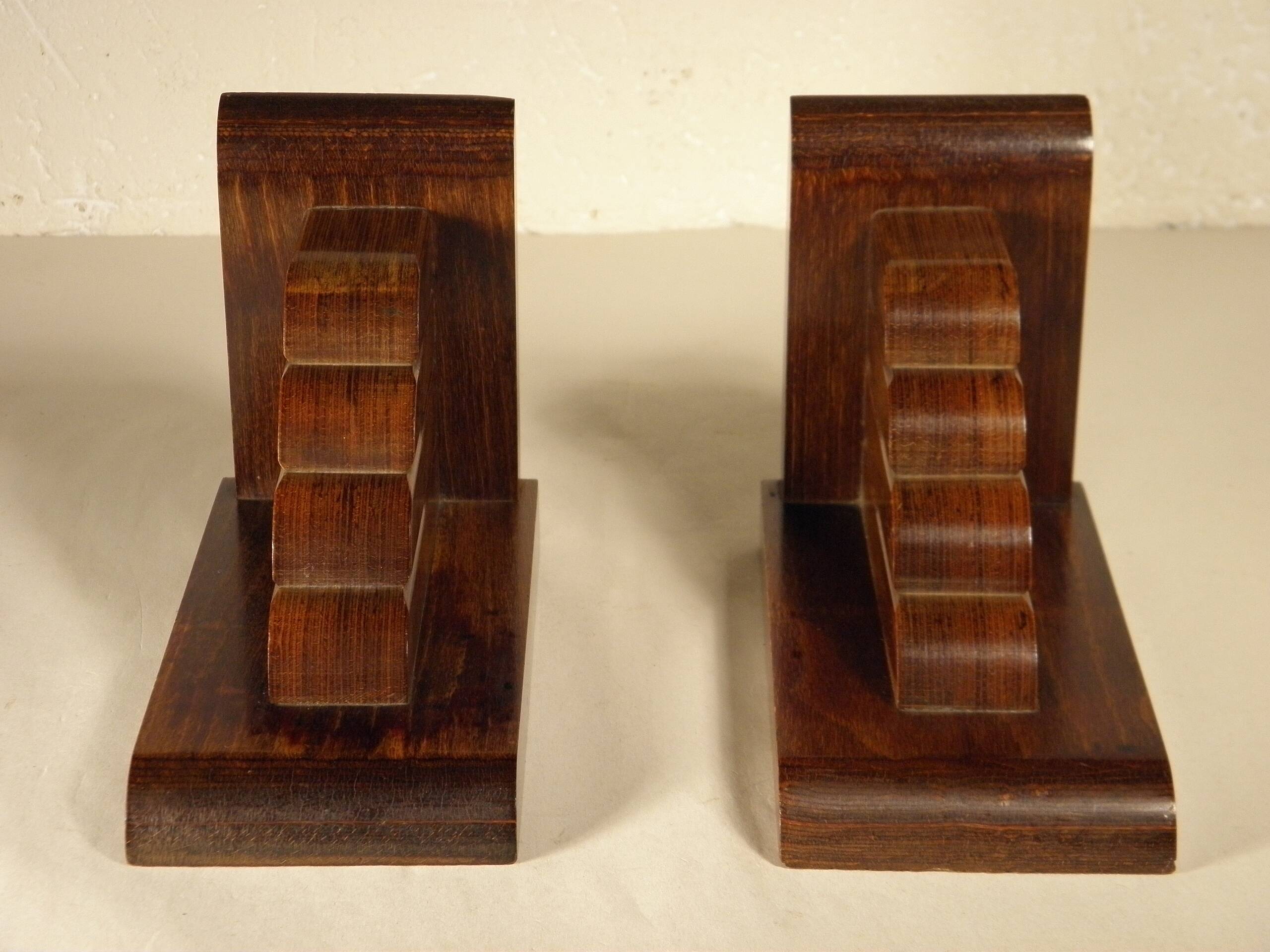 Art Deco bookend in exotic wood