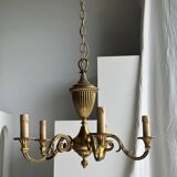 Lustre classique doré à 5 bras de lumière
