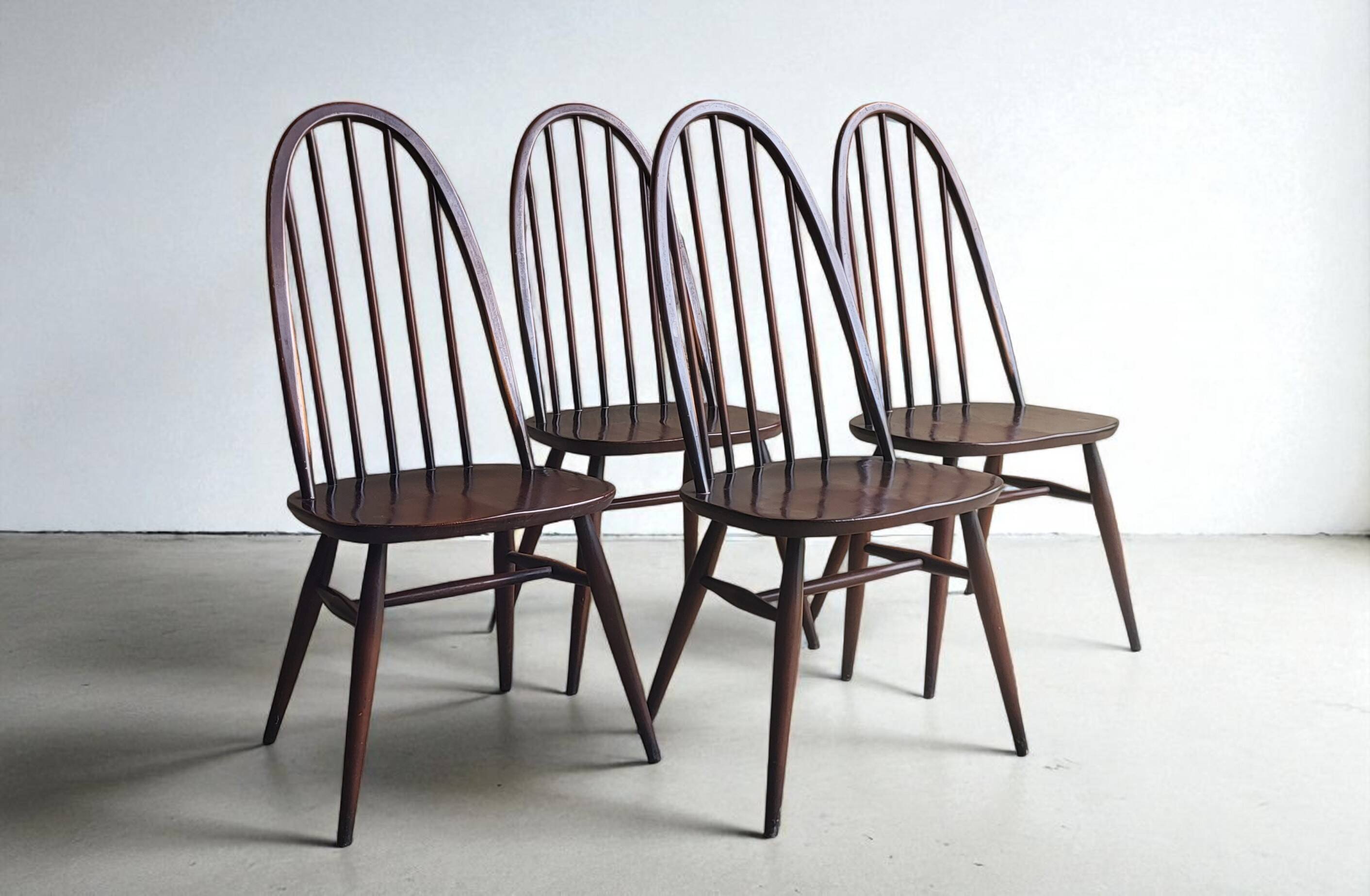 6 Quaker Windsor chairs / armchairs, Ercol 1950s
