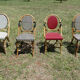 Lot of 4 chairs bistro terrace "Parisian" rattan and braiding
