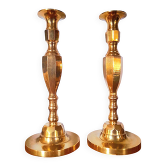 Pair of brass candlesticks