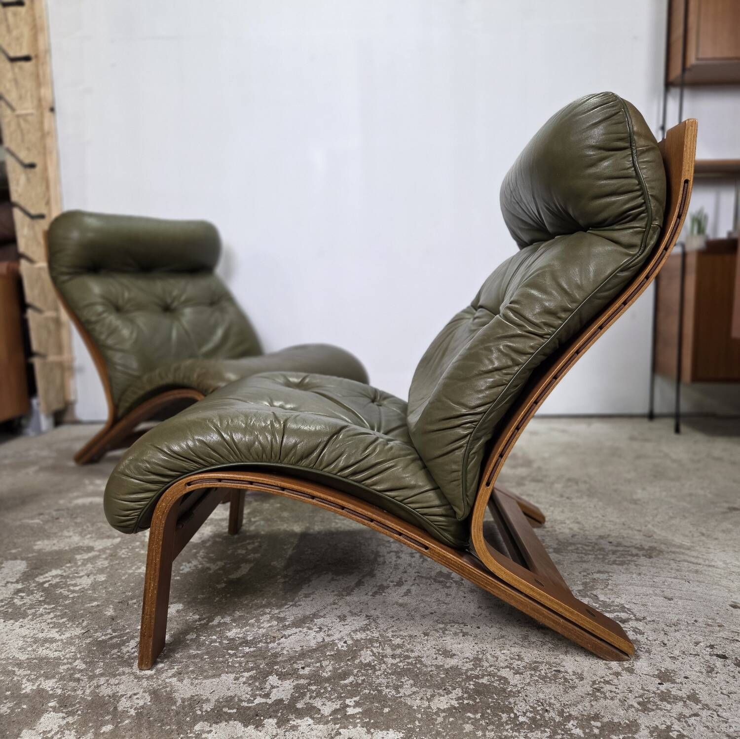 2x Rybo Rykken Ry-Wing chair vintage 1960s Scandinavian