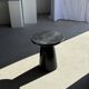 Black solid mango side table (monoxyle) with conical legs
