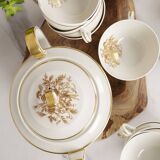 Porcelain tea service by Théodore Haviland, gilded patterns.