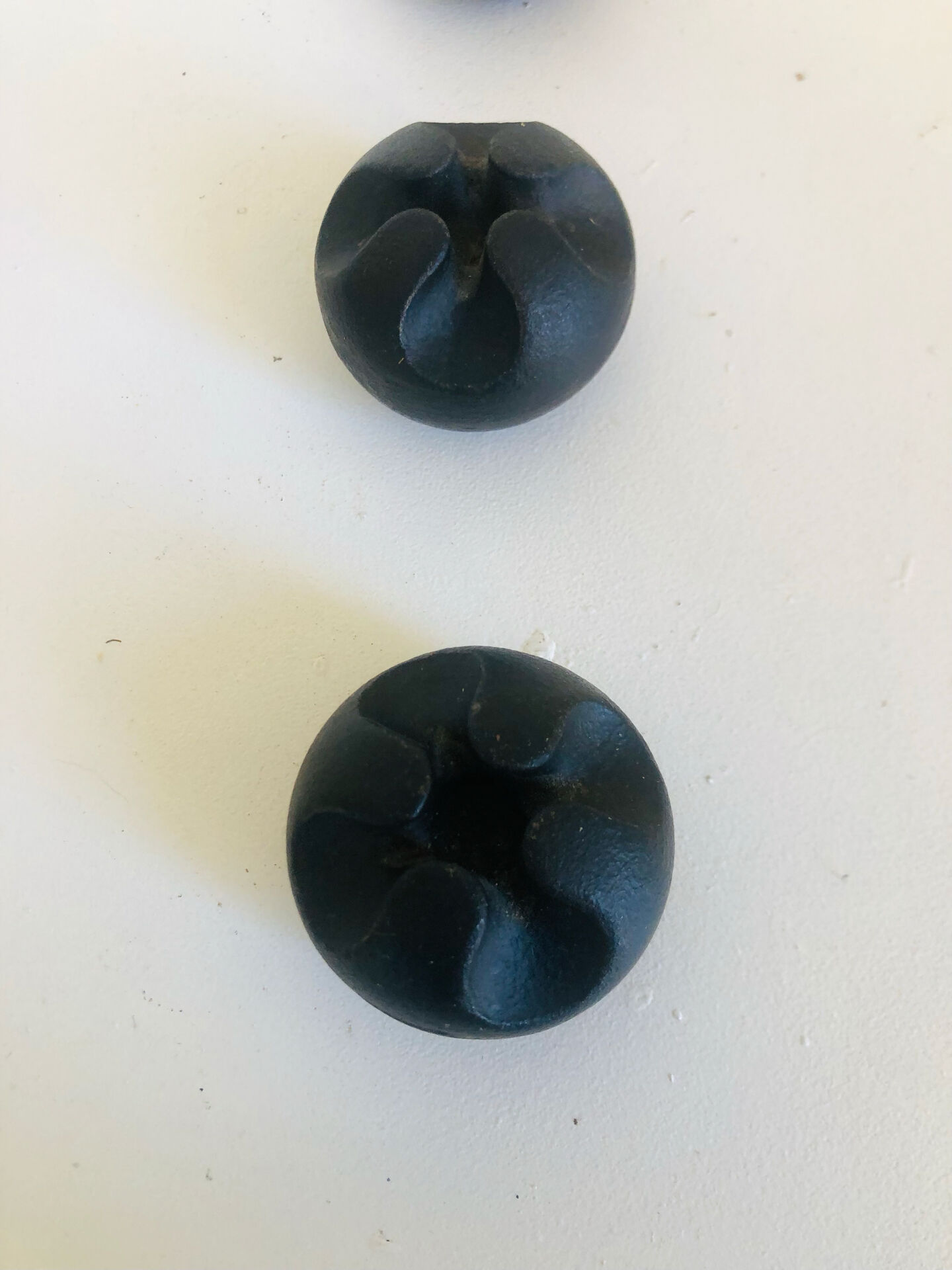 Set of 3 Danish cast iron candle holders by Christer Holmgren.