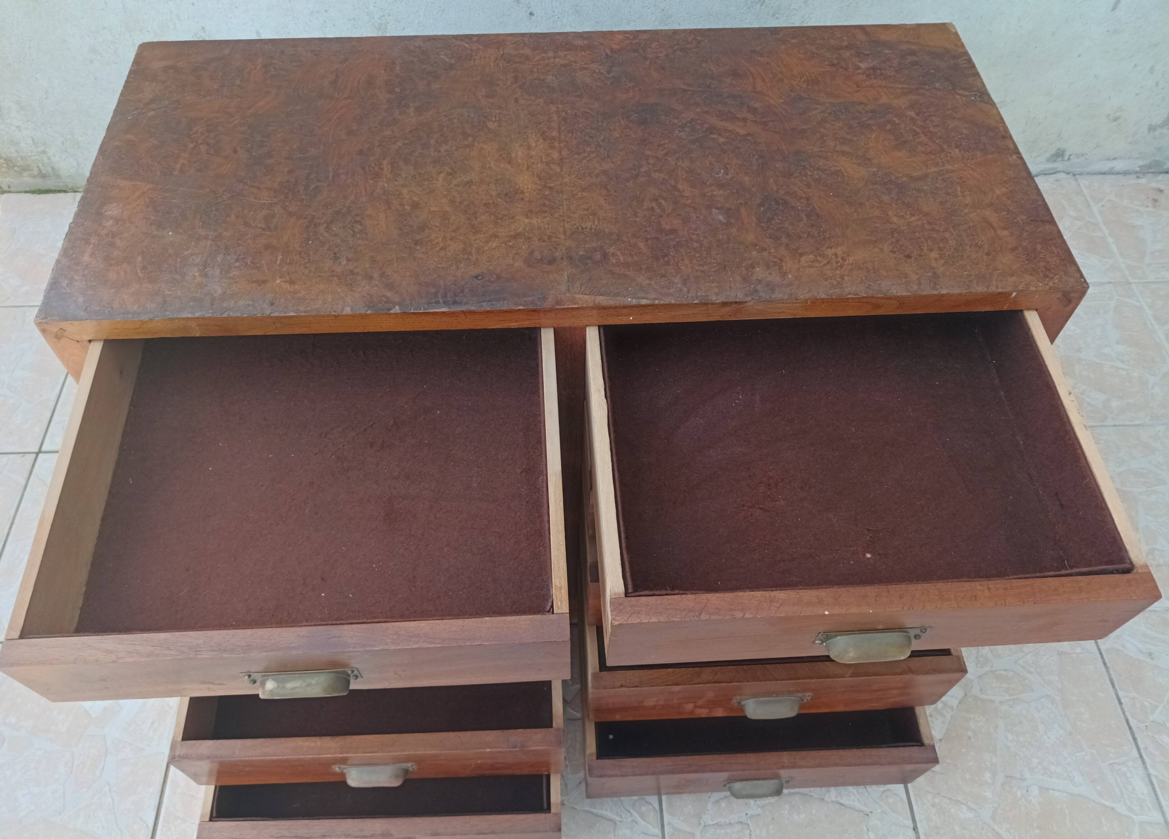 Meuble de métier 10 tiroirs en noyer