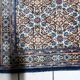 1950s handmade wool floral rug, ivory and blue, 98 × 145 cm