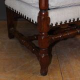Fauteuil à crémaillère d'époque Louis XIV en noyer
