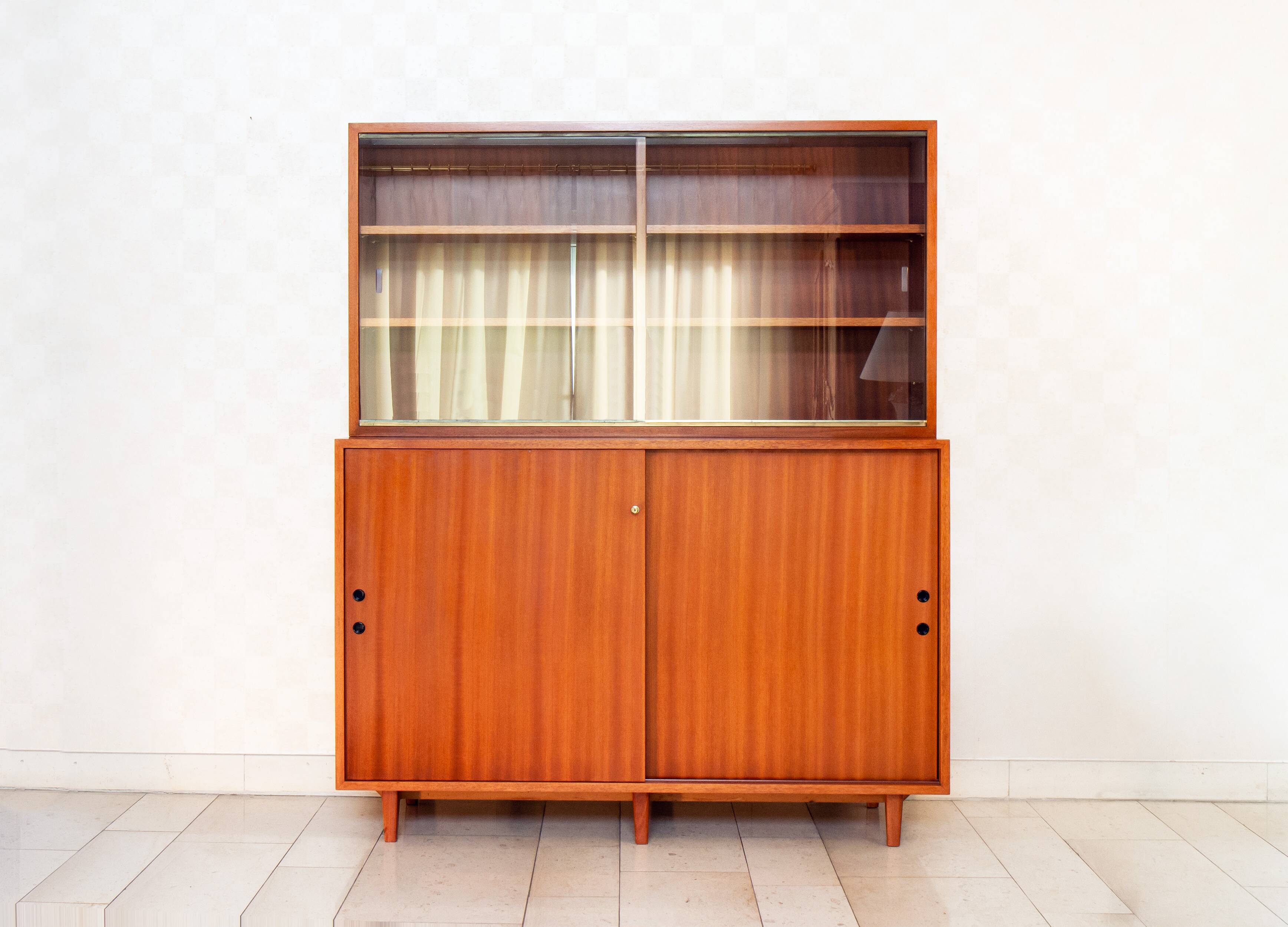 Burwood bookcase, mahogany and display case, 1976