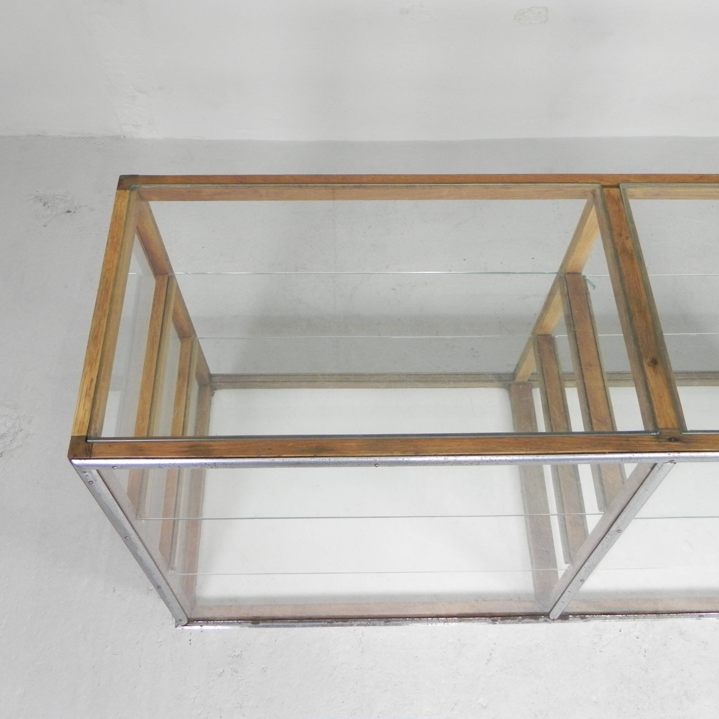 Vintage bakery display case, counter on castors 1950s