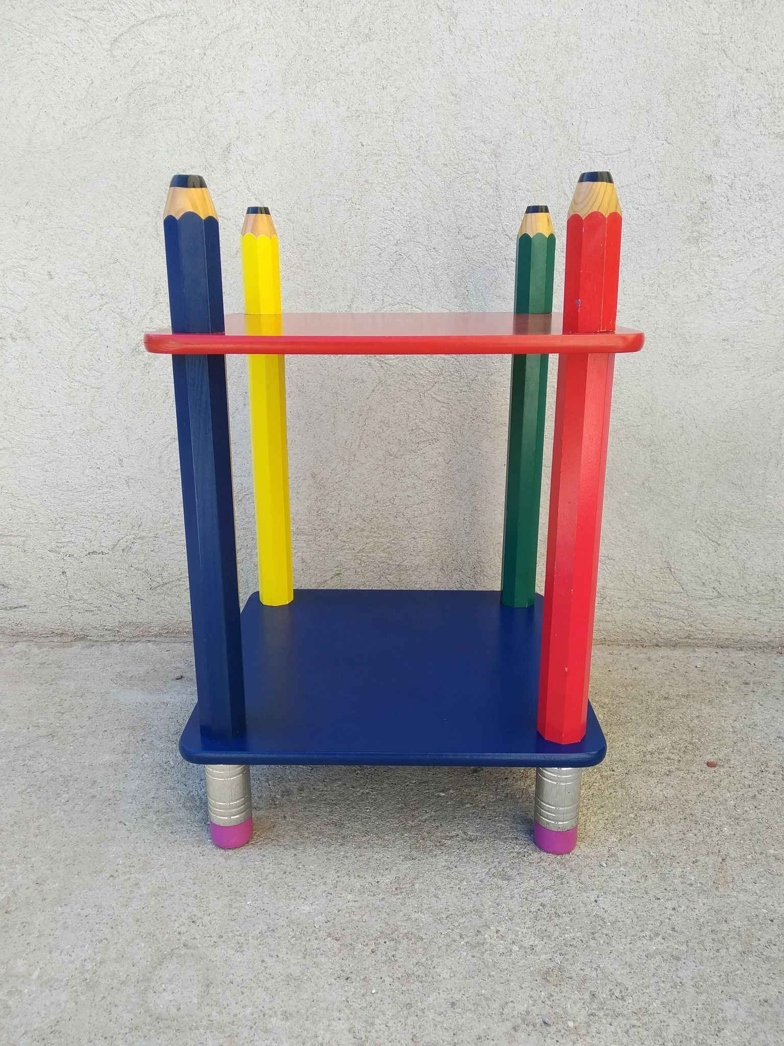 Pierre Sala pencil bedside table Clairefontaine collection 1980s