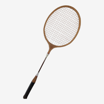 Old vintage wooden badminton racket