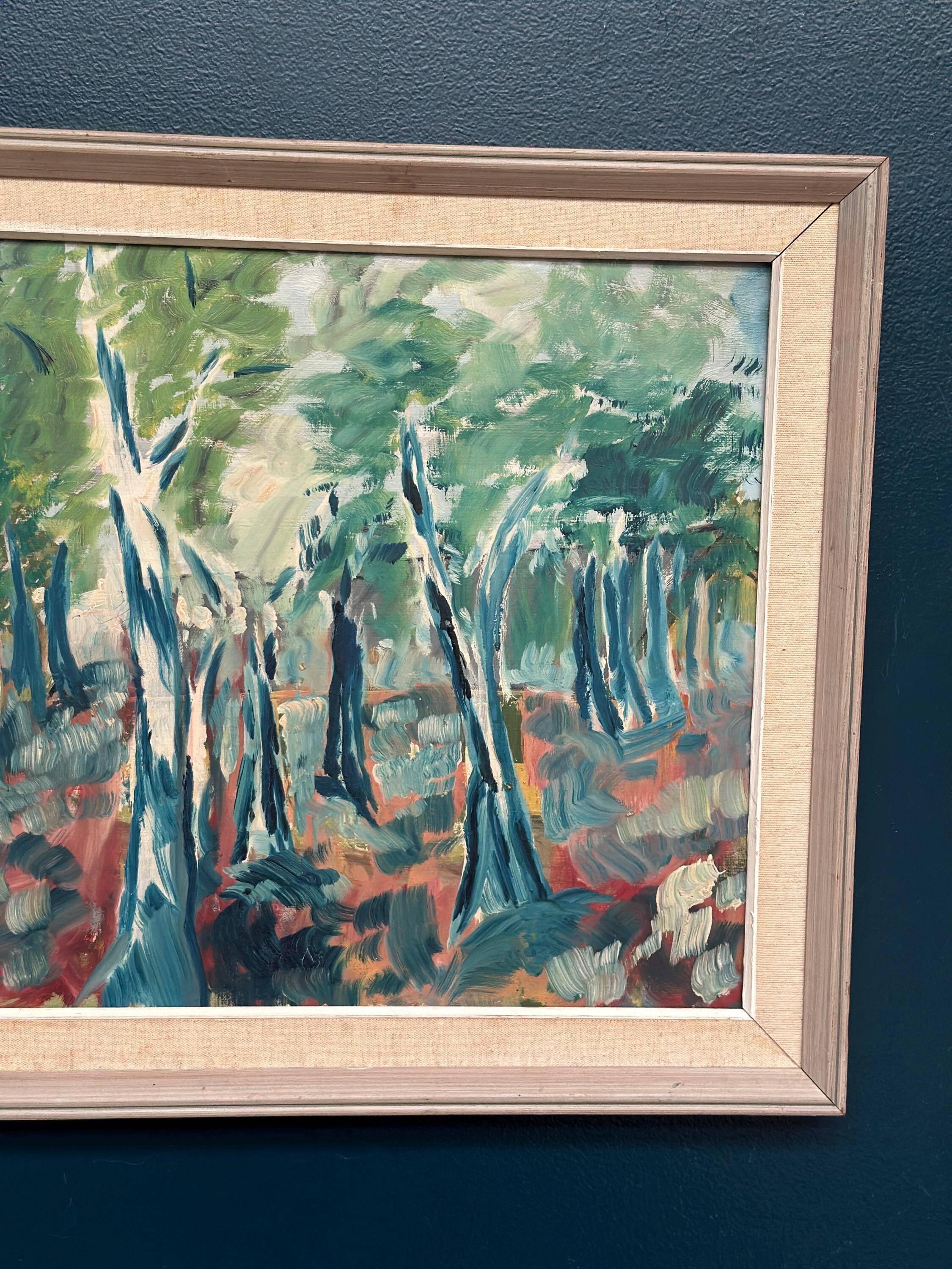 Original Swedish Oil on Panel – “Abstract Forest” – Signed – Vintage