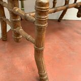 19th century bamboo-style cherry-style psyche mirror 85x193cm