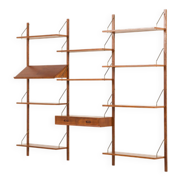 Danish mid century teak wall unit in the style of Poul Cadovius, 1960s