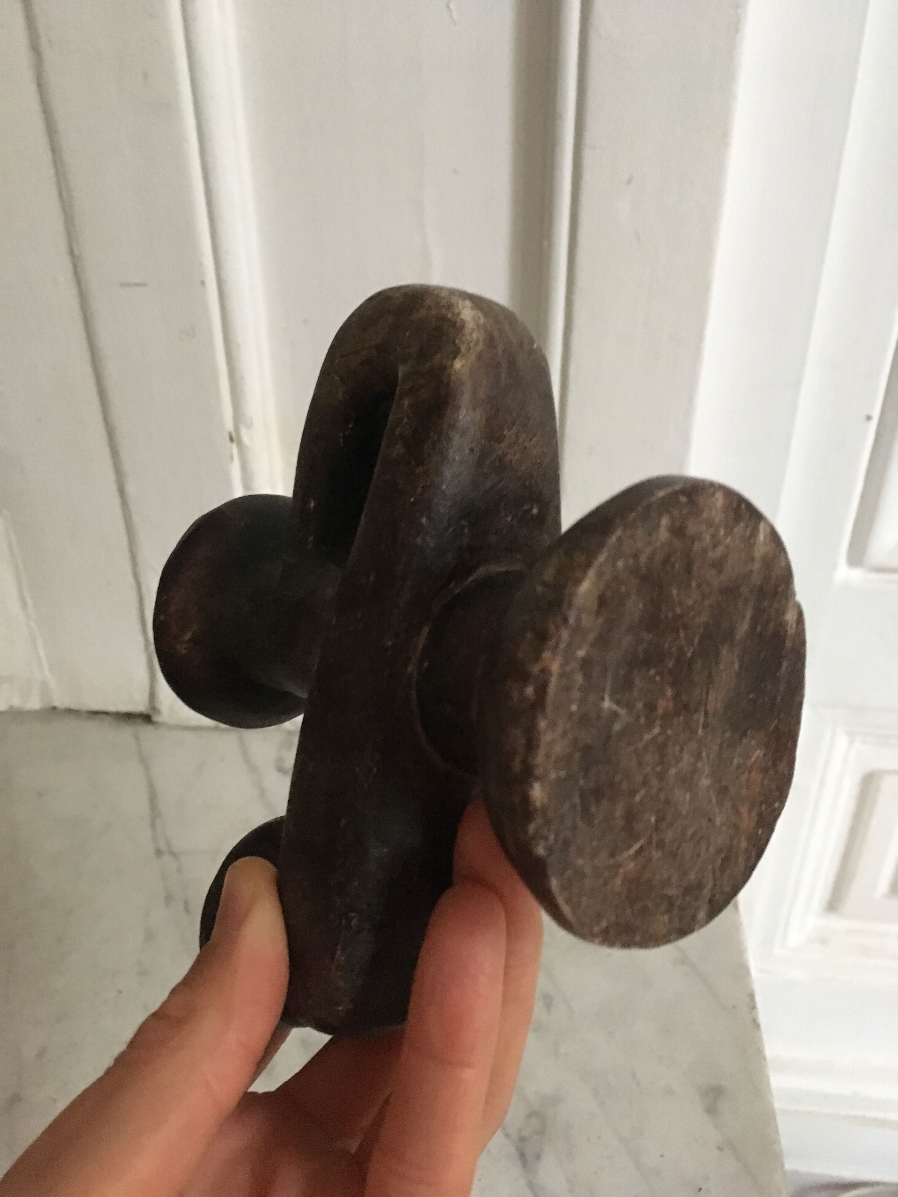 African vintage wood candlestick