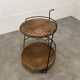 Raoul Guys style metal and rattan serving trolley from the 50s