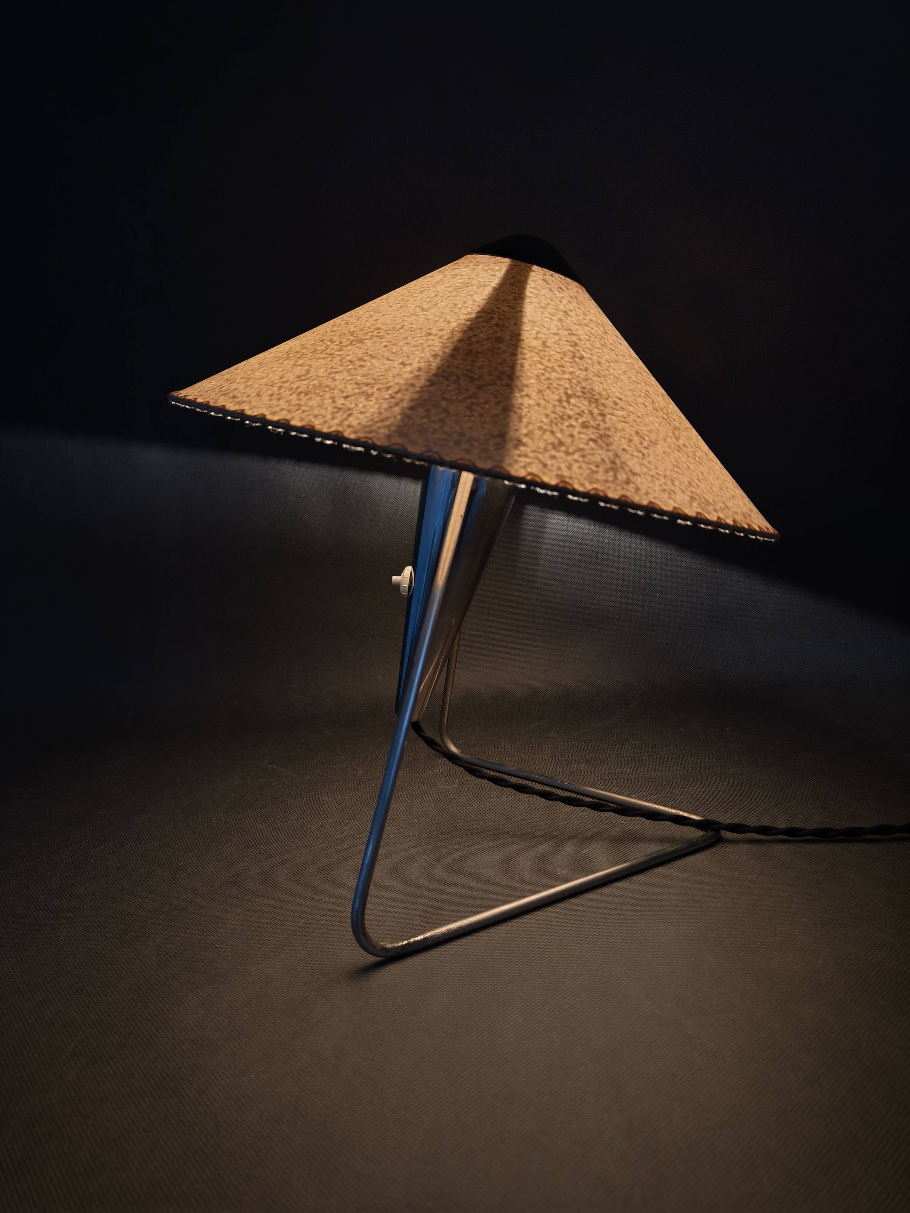 Helena Frantova Table Lamp 1960s Chrome Paper Shade