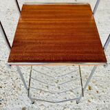 Vintage teak side table with shelves and magazine rack