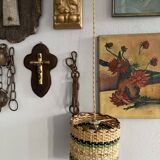 Rattan lamp, fabric cable 3 metres