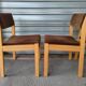 set of 6 Scandinavian style chairs in solid wood and vintage velvet