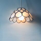 Mother-of-pearl and brass pendant light